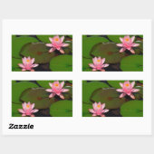 Garten mit Blütenblumen, Rosa Lotus, Rechteckiger Aufkleber (Blatt)