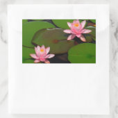 Garten mit Blütenblumen, Rosa Lotus, Rechteckiger Aufkleber (Tasche)