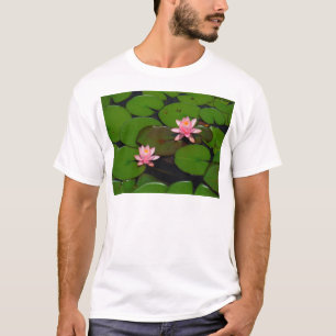 Garten mit Blütenblumen, Rosa Lotus, T-Shirt