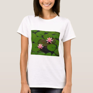 Garten mit Blütenblumen, Rosa Lotus, T-Shirt