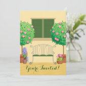 Garten mit Brautdusche Einladung (Stehend Vorderseite)