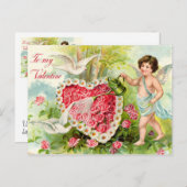 Garten mit Cupid Feiertagspostkarte (Vorne/Hinten)