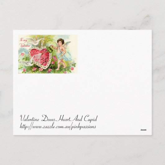 Garten mit Cupid Feiertagspostkarte (Rückseite)