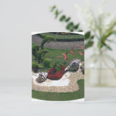 Garten mit Delphinen Postkarte (Stehend Vorderseite)