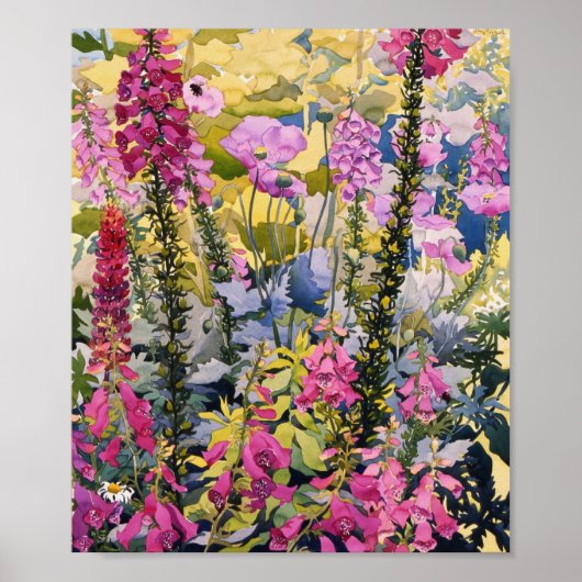 Garten mit Foxhandschuhen Poster (Vorne)