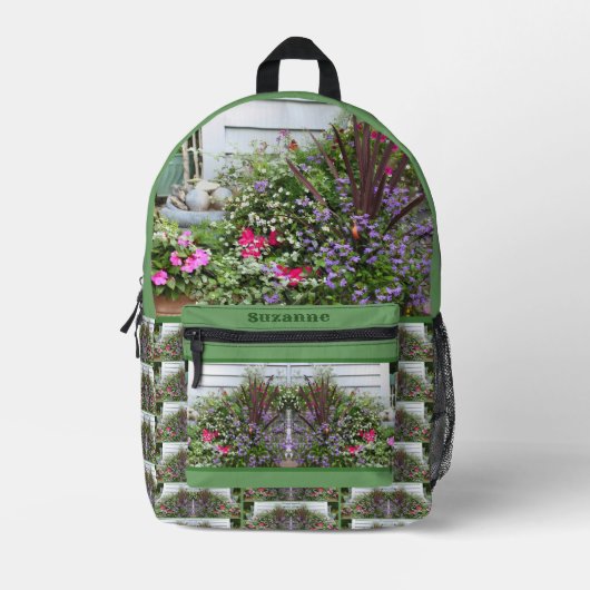 Garten mit Gartenmöbeln Personalisiert Bedruckter Rucksack (Vorderseite)