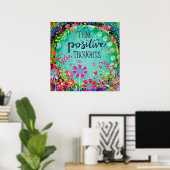 Garten mit Inspirationsquelle "Positive Gedanken d Poster (Heimbüro)