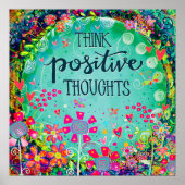 Garten mit Inspirationsquelle "Positive Gedanken d Poster (Vorne)