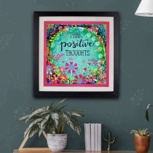 Garten mit Inspirationsquelle "Positive Gedanken d Poster