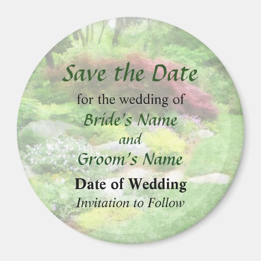 Garten mit japanischem Ahorn Save the Date Magnet (Vorne)