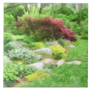 Garten mit Japanischer Ahorn Fliese