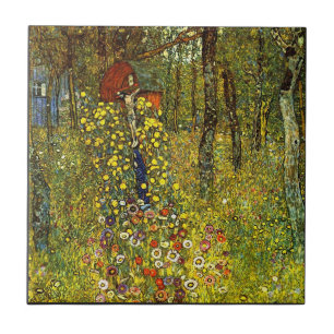Garten mit Kruzifix von Gustav Klimt Fliese