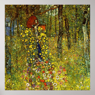 Garten mit Kruzifix von Gustav Klimt Poster