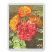 Garten mit orangefarbenen und roten Blumen Aufkleber (Vorderseite)