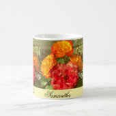 Garten mit orangefarbenen und roten Blumen Kaffeetasse (Mittel)