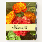 Garten mit orangefarbenen und roten Blumen Notizblock (Rückseite)