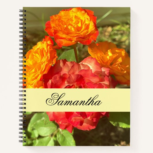 Garten mit orangefarbenen und roten Blumen Notizblock (Vorderseite)