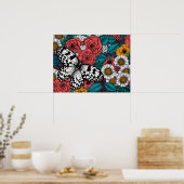 Garten mit Papierkissen Poster (Küche)