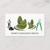 Garten mit Rasenmäher | Landflucht Visitenkarte (Vorderseite)