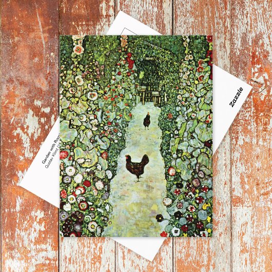 Garten mit Roosters Gustav Klimt Postkarte