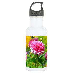 Garten mit rosa Dahlien Trinkflasche
