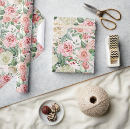 Garten mit rosa gestrichenen Rose Geschenkpapier