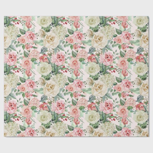 Garten mit rosa gestrichenen Rose Geschenkpapier (Flach)