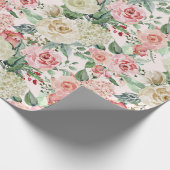 Garten mit rosa gestrichenen Rose Geschenkpapier (Ecke)