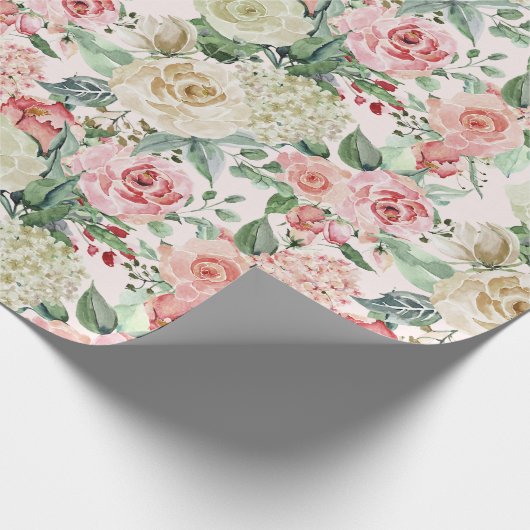 Garten mit rosa gestrichenen Rose Geschenkpapier (Ecke)