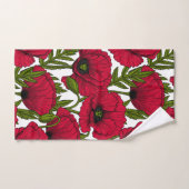 Garten mit rotem Mohn 2 Badhandtuch Set (Handtuch)