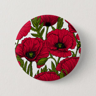 Garten mit rotem Mohn 2 Button