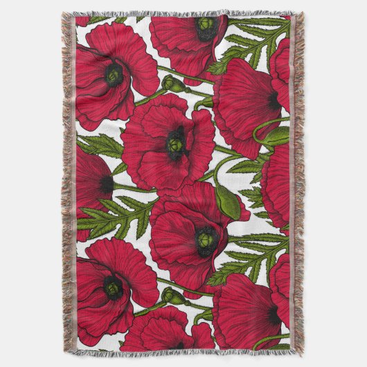 Garten mit rotem Mohn 2 Decke (Vorderseite Vertikal)