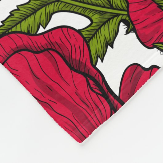 Garten mit rotem Mohn 2 Fleecedecke (Ecke)