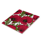 Garten mit rotem Mohn 2 Fliese (Seite)