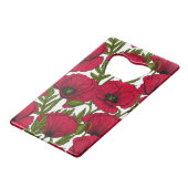 Garten mit rotem Mohn 2 Geldbeutel Flaschenöffner (Vorderseite Schrägansicht)