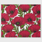 Garten mit rotem Mohn 2 Geschenkpapier (Flach)