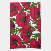 Garten mit rotem Mohn 2 Geschirrtuch (Vertikal)