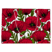Garten mit rotem Mohn 2 Große Geschenktüte (Rückseite)