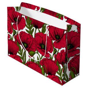 Garten mit rotem Mohn 2 Große Geschenktüte