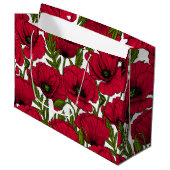 Garten mit rotem Mohn 2 Große Geschenktüte (Vorderseite Schrägansicht)
