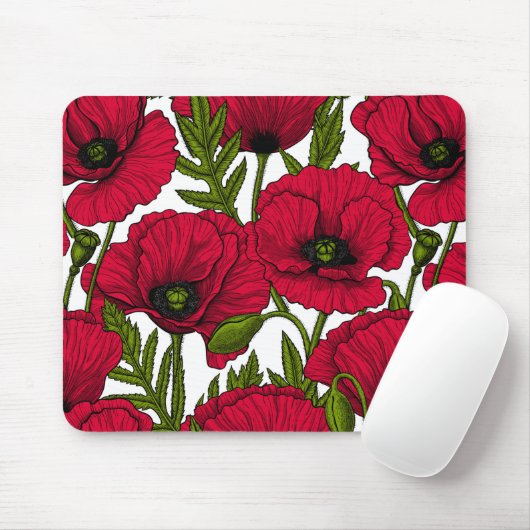 Garten mit rotem Mohn 2 Mousepad (Mit Mouse)