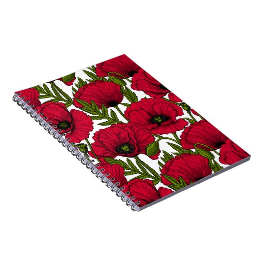 Garten mit rotem Mohn 2 Notizblock (Rechte Seite)