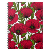 Garten mit rotem Mohn 2 Notizblock (Vorderseite)