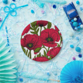Garten mit rotem Mohn 2 Pappteller (Party)