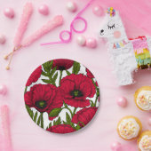 Garten mit rotem Mohn 2 Pappteller (Party)