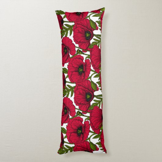 Garten mit rotem Mohn 2 Seitenschläferkissen (Rückseite (Vertikal))