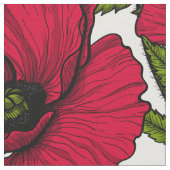 Garten mit rotem Mohn 2 Stoff (Nahaufnahme)