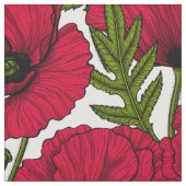 Garten mit rotem Mohn 2 Stoff (Muster)