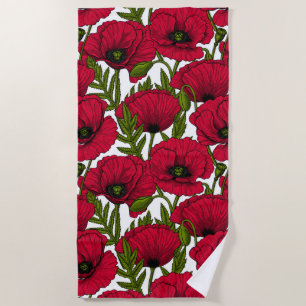 Garten mit rotem Mohn 2 Strandtuch