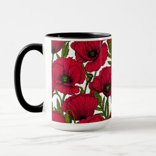 Garten mit rotem Mohn 2 Tasse (Links)
